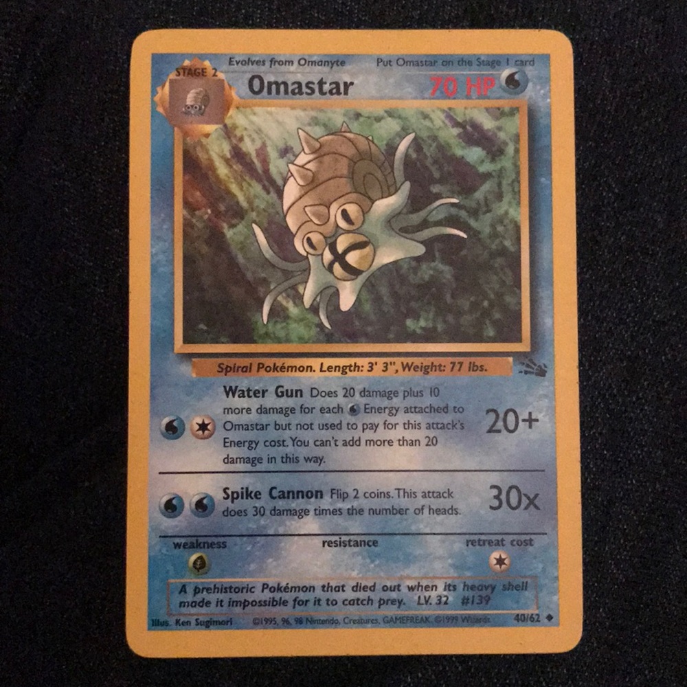 Omastar Pokémon card